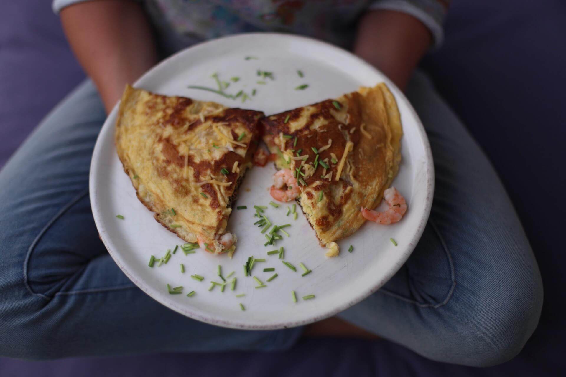 Omelette mit Shrimps - Low Carb Rezept | TwinFit